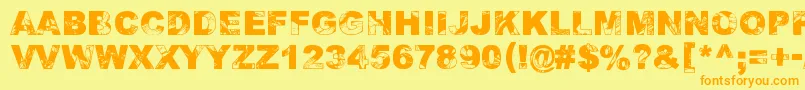 Adieresis, Odieresis  Aring 2 Font – Orange Fonts on Yellow Background