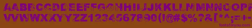 Adieresis, Odieresis  Aring 2 Font – Purple Fonts on Brown Background