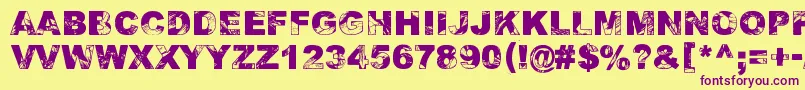 Adieresis, Odieresis  Aring 2 Font – Purple Fonts on Yellow Background