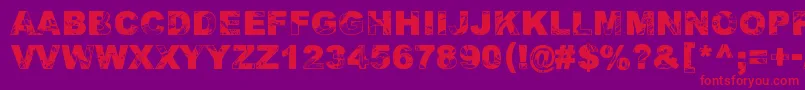 Adieresis, Odieresis  Aring 2 Font – Red Fonts on Purple Background