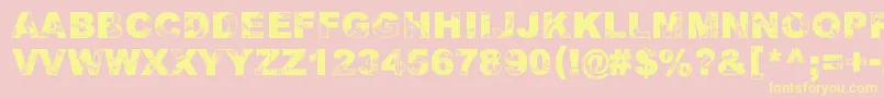 Adieresis, Odieresis  Aring 2 Font – Yellow Fonts on Pink Background