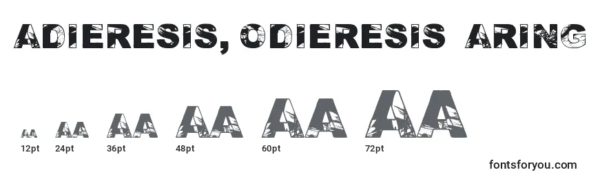 Размеры шрифта Adieresis, Odieresis  Aring 2