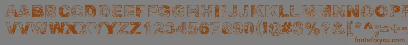 Adieresis, Odieresis  Aring Font – Brown Fonts on Gray Background