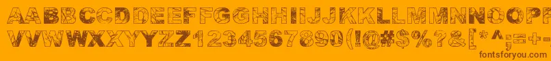 Adieresis, Odieresis  Aring Font – Brown Fonts on Orange Background