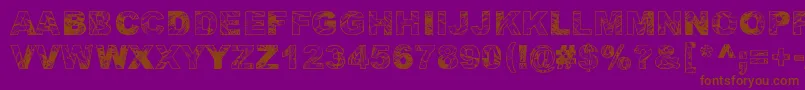 Adieresis, Odieresis  Aring Font – Brown Fonts on Purple Background