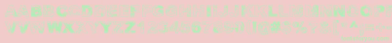 Adieresis, Odieresis  Aring Font – Green Fonts on Pink Background