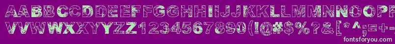 Adieresis, Odieresis  Aring Font – Green Fonts on Purple Background