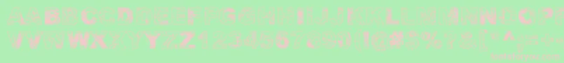 Adieresis, Odieresis  Aring Font – Pink Fonts on Green Background