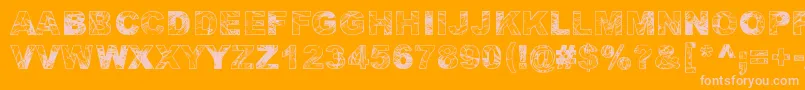 Adieresis, Odieresis  Aring Font – Pink Fonts on Orange Background