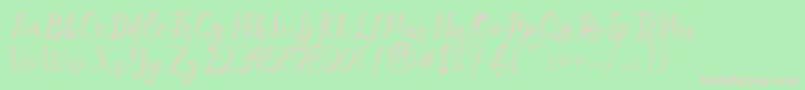 Adiescode Font – Pink Fonts on Green Background