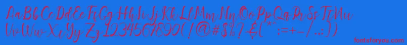 Adiescode Font – Red Fonts on Blue Background