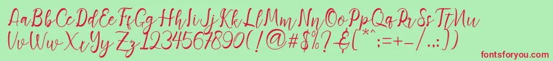 Adiescode-Schriftart – Rote Schriften auf grünem Hintergrund