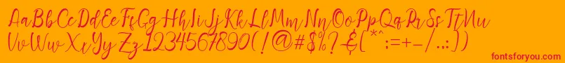 Adiescode Font – Red Fonts on Orange Background
