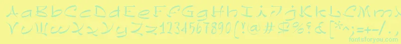 ChinezeLtLight Font – Green Fonts on Yellow Background