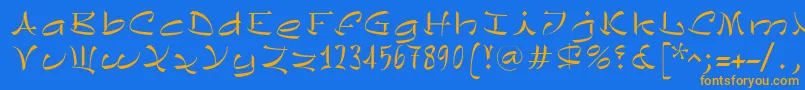 ChinezeLtLight Font – Orange Fonts on Blue Background