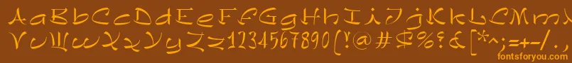 ChinezeLtLight Font – Orange Fonts on Brown Background