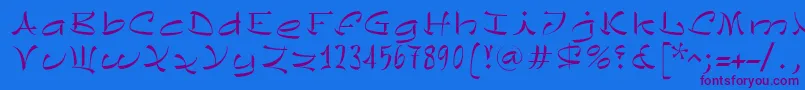 ChinezeLtLight Font – Purple Fonts on Blue Background