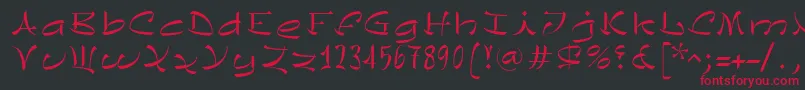 フォントChinezeLtLight – 黒い背景に赤い文字