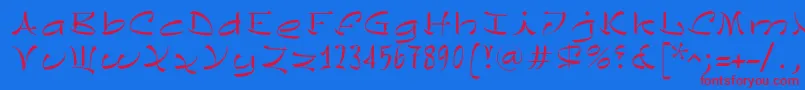 ChinezeLtLight Font – Red Fonts on Blue Background