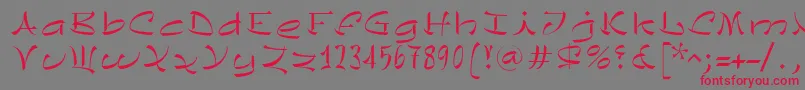 フォントChinezeLtLight – 赤い文字の灰色の背景