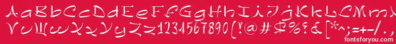 フォントChinezeLtLight – 赤い背景に白い文字
