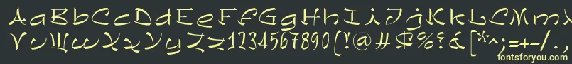 ChinezeLtLight Font – Yellow Fonts on Black Background