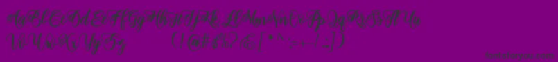 Fonte adinda script – fontes pretas em um fundo violeta