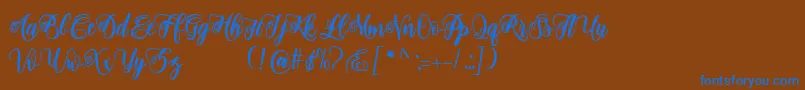 Шрифт adinda script – синие шрифты на коричневом фоне