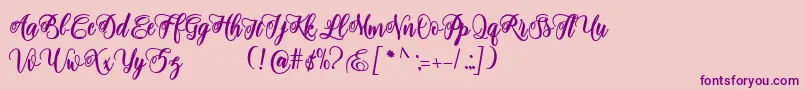 adinda script-fontti – violetit fontit vaaleanpunaisella taustalla