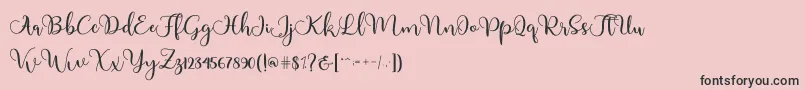 フォントAdinda – ピンクの背景に黒い文字