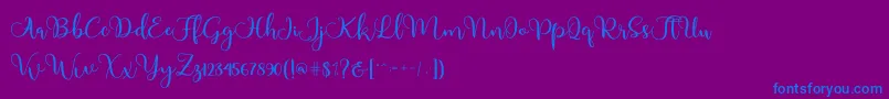 Adinda Font – Blue Fonts on Purple Background