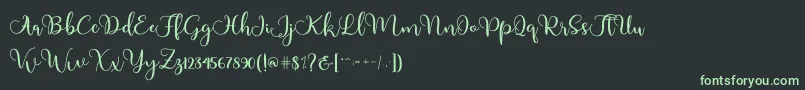 Adinda-fontti – vihreät fontit mustalla taustalla