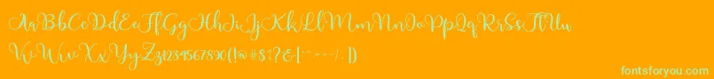 Шрифт Adinda – зелёные шрифты на оранжевом фоне