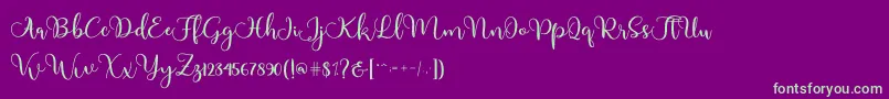 Шрифт Adinda – зелёные шрифты на фиолетовом фоне
