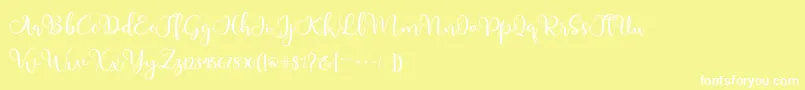 Adinda Font – White Fonts on Yellow Background