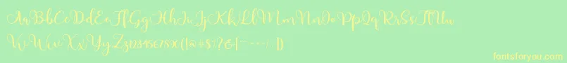 Adinda-Schriftart – Gelbe Schriften auf grünem Hintergrund