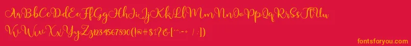 More about Adinda Font Adinda Font – Orange Fonts on Red Background