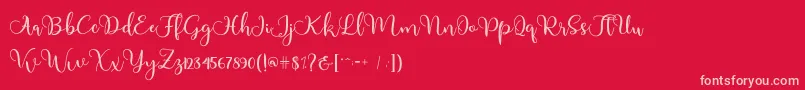 Adinda Font – Pink Fonts on Red Background