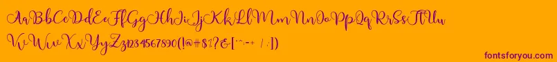 Adinda Font – Purple Fonts on Orange Background