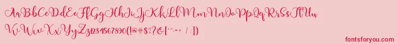 Adinda Font – Red Fonts on Pink Background