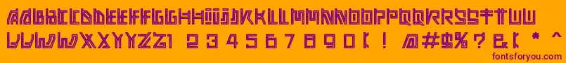 Adine Grunge Font – Purple Fonts on Orange Background