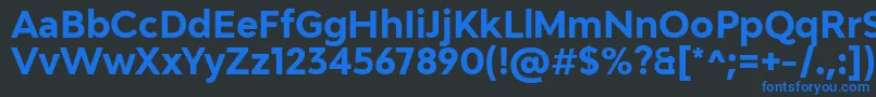 Шрифт Adlinnaka BoldDemo – синие шрифты на чёрном фоне
