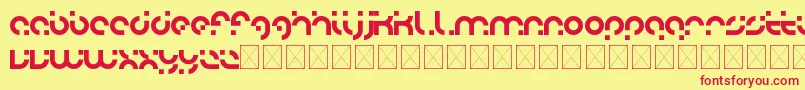 adobo-Schriftart – Rote Schriften auf gelbem Hintergrund
