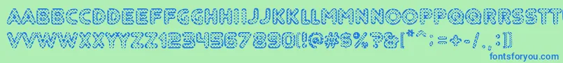 Adolfito-Schriftart – Blaue Schriften auf grünem Hintergrund