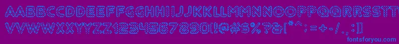 Adolfito-Schriftart – Blaue Schriften auf violettem Hintergrund