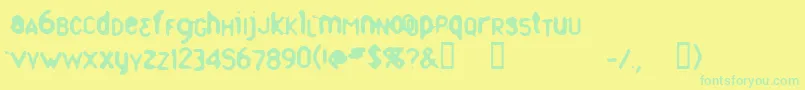 Whorn Font – Green Fonts on Yellow Background