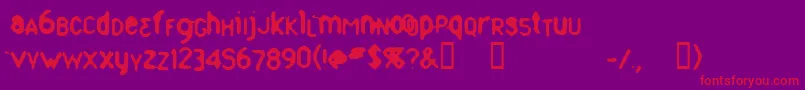 Whorn Font – Red Fonts on Purple Background