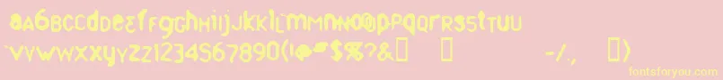 Whorn Font – Yellow Fonts on Pink Background