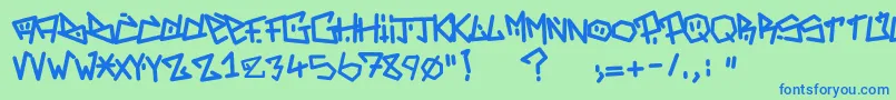 Czcionka Adrenaline Zero – niebieskie czcionki na zielonym tle