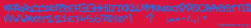 Adrenaline Zero Font – Blue Fonts on Red Background